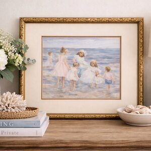 Framed Beach Scene Art Print